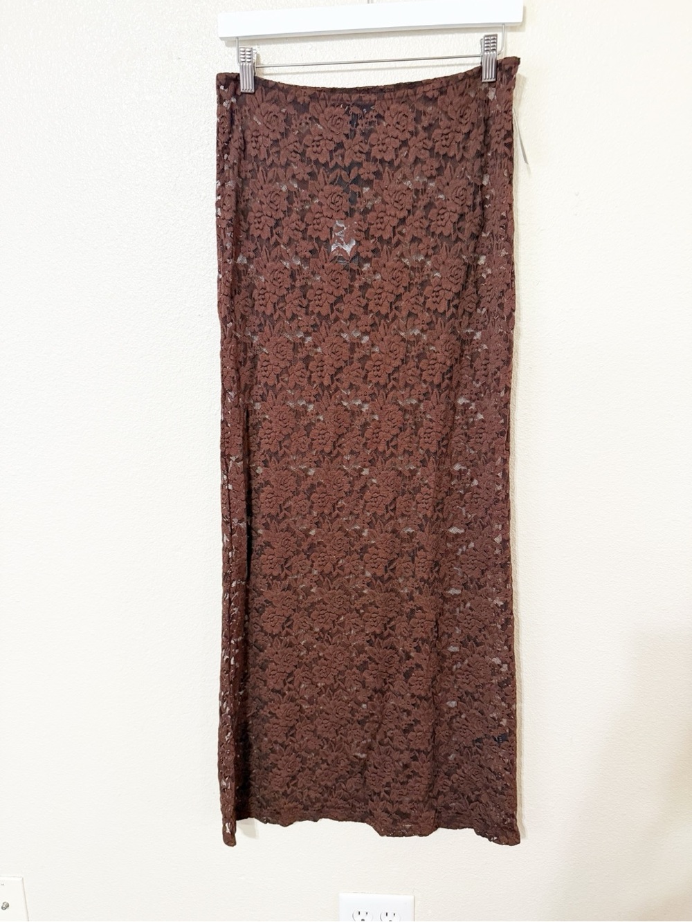 Lioness x Revolve Black Swan Lace Maxi in Chocolate Brown Skirt Size Medium - Picture 7 of 10